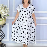 🔥 [S-4XL] ✨️👗 Női Pöttyös Mintás Ruha