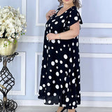 🔥 [S-4XL] ✨️👗 Női Pöttyös Mintás Ruha