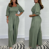 🌸Női Nyári Jumpsuit Rugalmas Derékkal