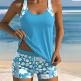 Szexi mintás tank top és rövidnadrág - 2 részes fürdőruha