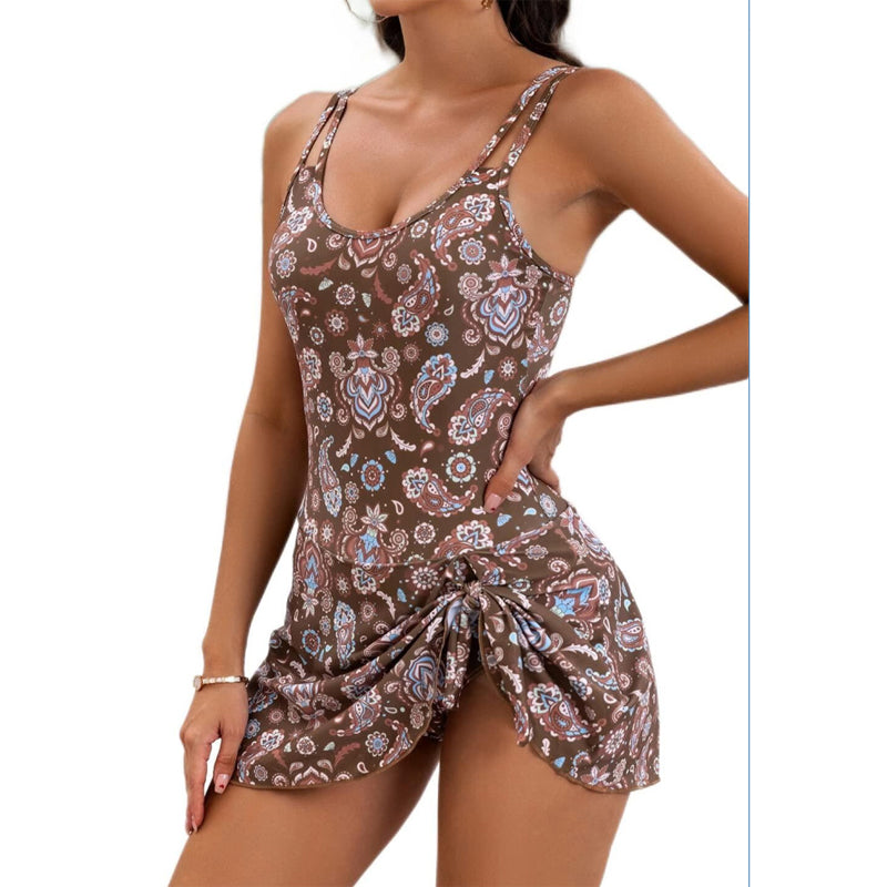👙[S-4XL]✨Női Plus Size Fürdőruha Hasformáló Oldalsó Kötővel