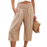 【S-3XL】🍂Női könnyű, rugalmas derekú crop nadrág