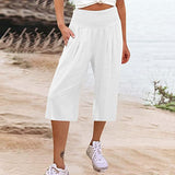 【S-3XL】🍂Női könnyű, rugalmas derekú crop nadrág