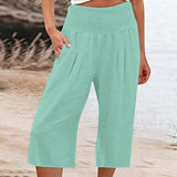 【S-3XL】🍂Női könnyű, rugalmas derekú crop nadrág