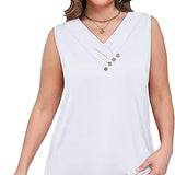 🔥2026-os Női V-Nyakú Gombos Laza Tank Top