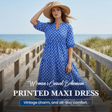 Női Bohemian Mintás Maxi Ruha a Mindennapokra