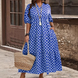 Női Bohemian Mintás Maxi Ruha a Mindennapokra
