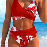 🌸🌿 Emeld ki az alakod – Női virágmintás, magas derekú bikini szett (EU S-XL) – Utánvétes szállítás 🌊👙