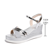 👡🌬️ Női nyitott orrú bokapántos ékszandál – Kényelmes és magasságnövelő – Utánvételes vásárlás ✨✅