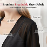 🌟 49% KEDVEZMÉNY! ⏰ Női áttetsző sifon crop felső – Elegáns megkötős dizájn – Ideális nyári rétegezéshez 🍃