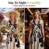 🌸Limitált idejű 30% kedvezmény! Női virágmintás V-nyakú, csavart derekú maxiruha👗