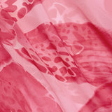 Cowl-Neck Maxi Dress with Hardware Details in Orchid Pink Print