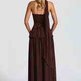 Vietta Maxi Dress - Plum Brown