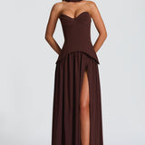 Vietta Maxi Dress - Plum Brown