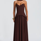 Vietta Maxi Dress - Plum Brown