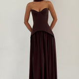 Vietta Maxi Dress - Plum Brown