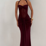 Vixen Maxi Dress - Cherry Patent