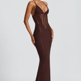 Xanthe Maxi Dress - Plum Brown
