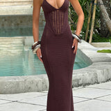 Xanthe Maxi Dress - Plum Brown