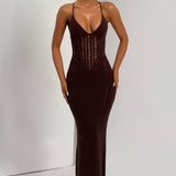 Xanthe Maxi Dress - Plum Brown